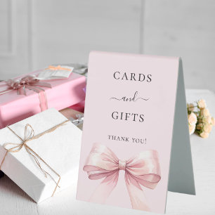 Pink bow girl cards gifts sign