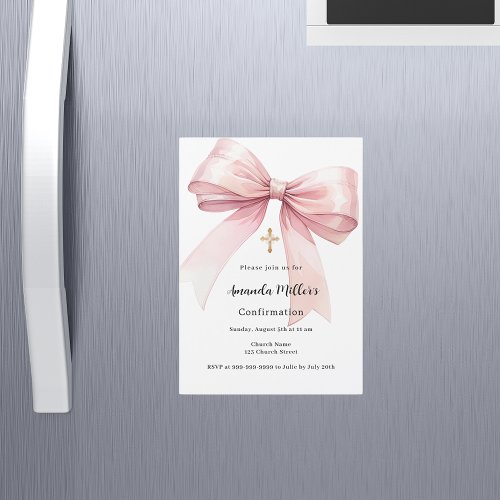 Pink bow girl Confirmation