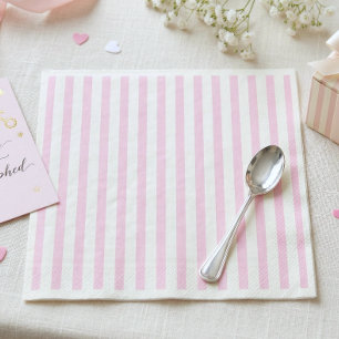 Pink Bow Girl Coquette Striped Baby Shower Napkins