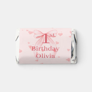 Pink Bow Girl First Birthday Hershey's Miniatures