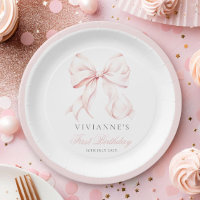 Pink Bow Girl First Birthday