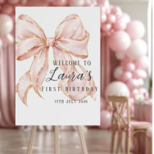 Pink Bow Girl First Birthday Party