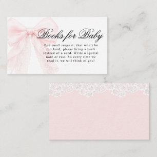 Pink Bow Girl Modern Baby Shower Enclosure Card