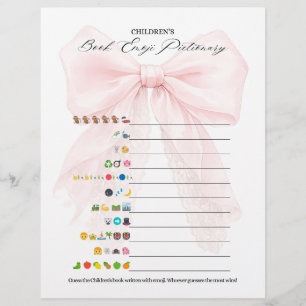 Pink Bow Girl Modern Baby Shower Games