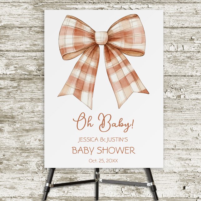 Pink Bow Girl Oh Baby Shower  Foam Board (Creator Uploaded)