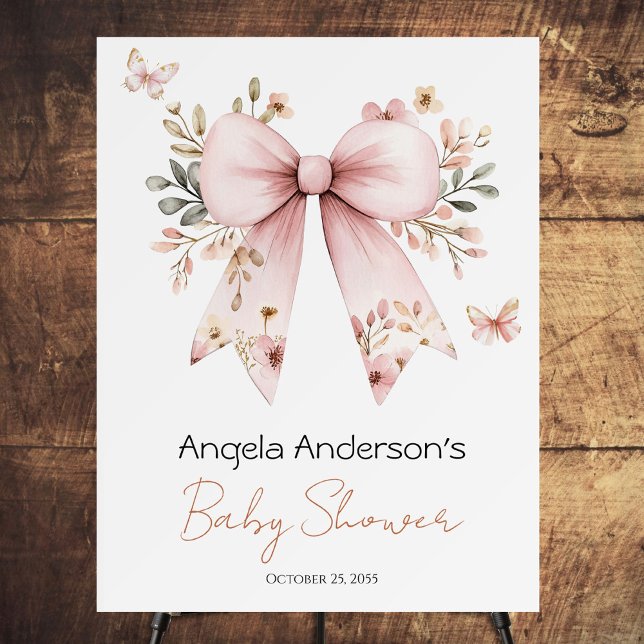 Pink Bow Girl Oh Baby Shower  Foam Board (Creator Uploaded)