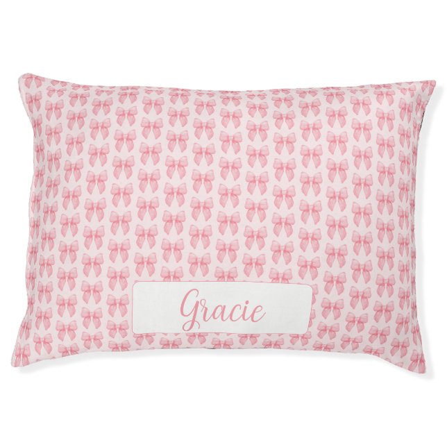 Pink Bow Girl Pet Bed (Front)