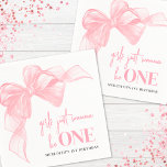 Pink Bow Girls 1st Birthday Napkins<br><div class="desc">This cute birthday napkin design features a playful watercolor bow in the top left corner, adding a sweet and stylish touch to your celebration. The phrase “Girls Just Wanna Be ONE” appears in the center in a mix of fun script and classic serif fonts, creating a cheerful, girly vibe that...</div>
