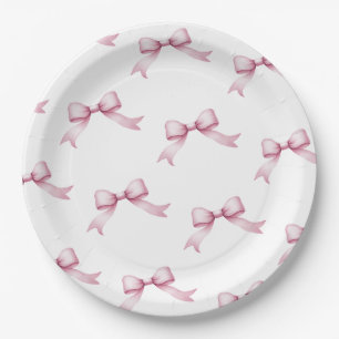 Pink Bow Girls Just Wanna Be One First Birthday Paper Plates