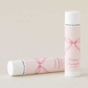 Pink Bow Girly Bachelorette Favor Paraben Free Lip Balm