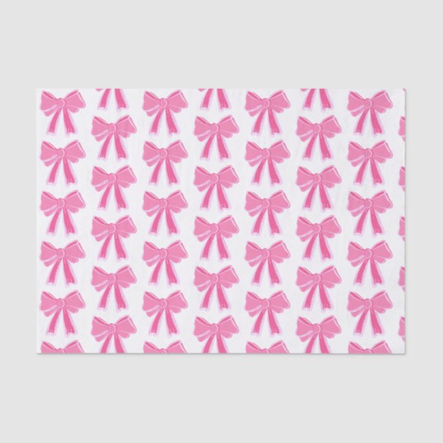 Pink Bow Glitter Wrapping Paper (Front)