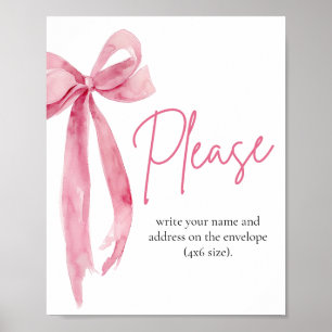 Pink Bow Grad Party Graduate Dirty Soda Bar Poster