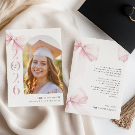 Pink Bow Graduation Announcement