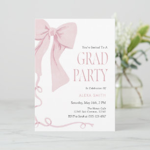 Pink Bow Graduation Coquette Aesthetic  Invitation