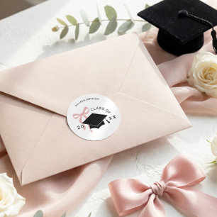 Pink Bow Graduation Envelope Seal