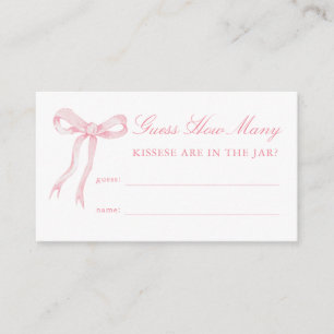 Pink Bow Guess How Many Bridal Shower Game Enclosure Card