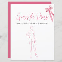 Pink Bow Guess The Dress Bridal Shower Game