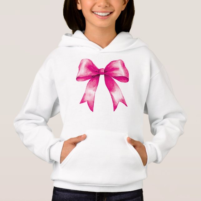 Pink bow hoodie (Front)