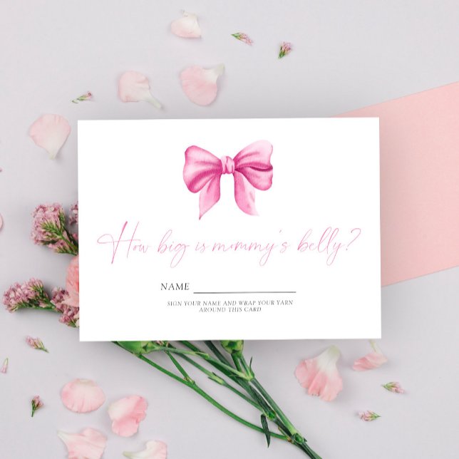 Pink Bow How big is mommy's belly game Enclosure Card (Creator Uploaded)