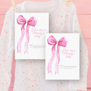 Pink Bow How big is mommy's belly game Enclosure Card