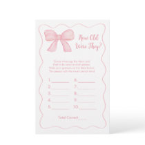Pink Bow How Old Were They Baby Shower Game