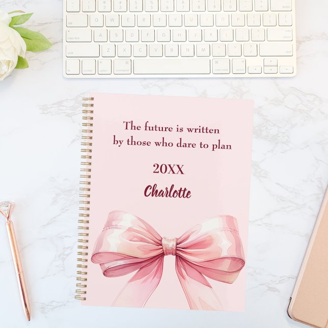 Pink bow inspirational quote 2027 planner (Creator Uploaded)