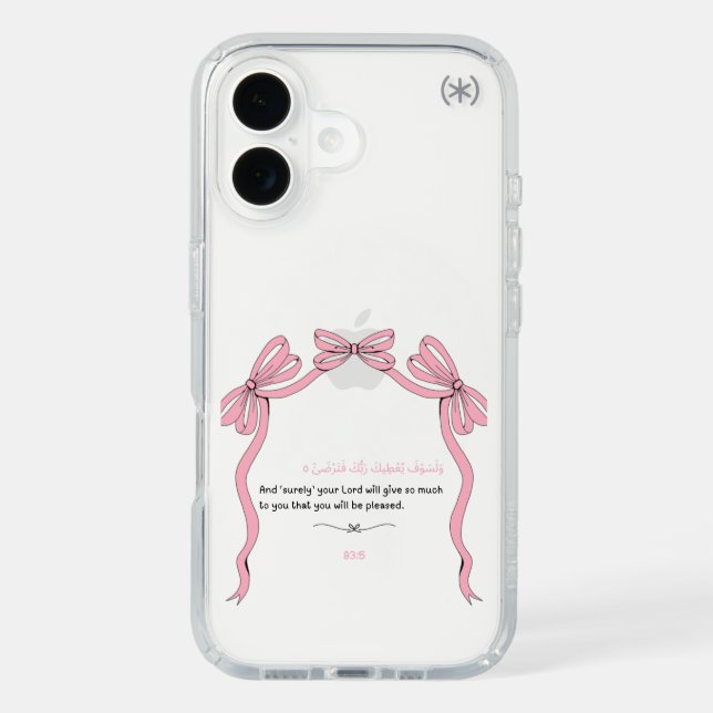Pink Bow Iphone Case with a Quran verse (Front)