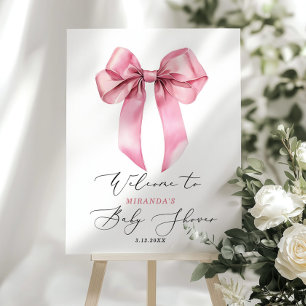Pink Bow Its a girl Baby shower Welcome Foam Board