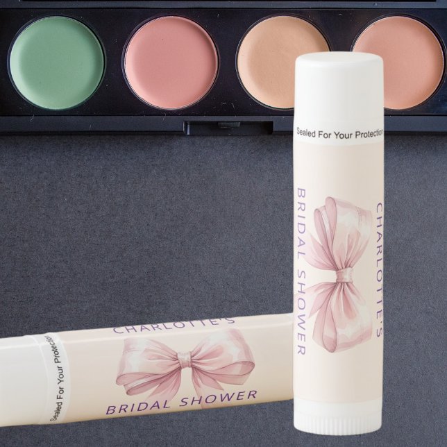 Pink bow ivory Bridal Shower Lip Balm (Creator Uploaded)