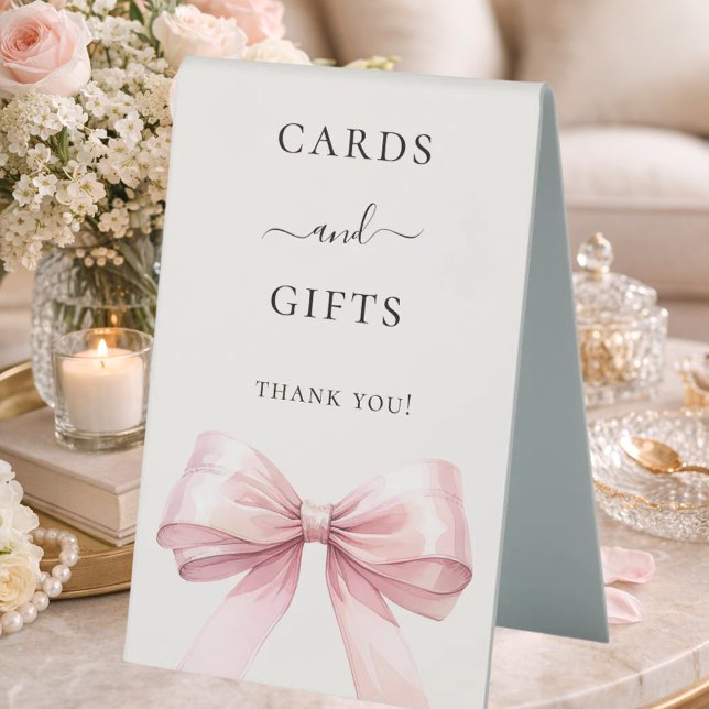 Pink bow ivory cards gifts sign (Creator Uploaded)