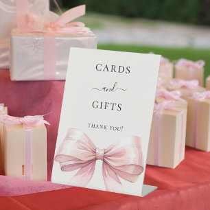 Pink bow ivory girl cards gifts sign