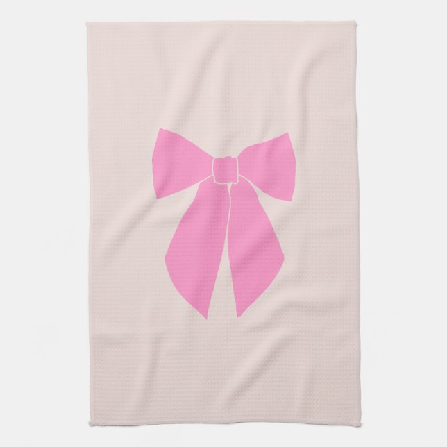 Pink Bow Kitchen Towel (Vertical)
