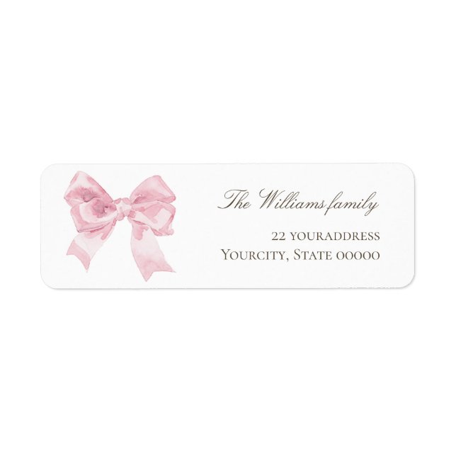 pink bow label (Front)