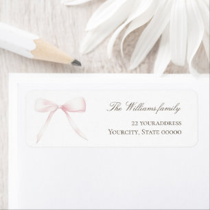 pink bow label