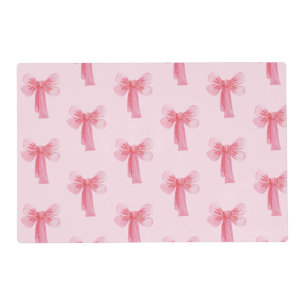 Pink Bow Laminated Placemat