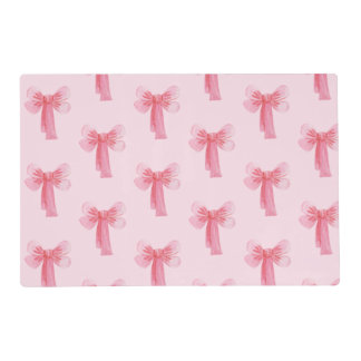 Pink Bow Laminated Placemat