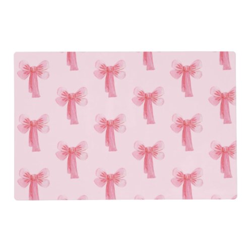 Pink Bow Laminated Placemat