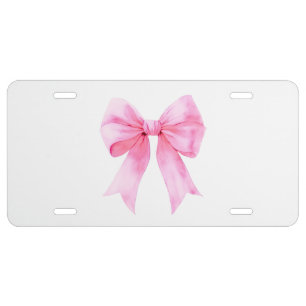 Pink Bow License Plate, Coquette Car Accessories Plate