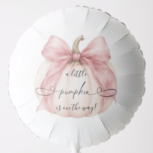 Pink Bow Little Pumpkin Baby Shower Cute Balloon