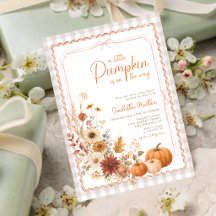 Pink Bow Little Pumpkin Fall Watercolor Floral