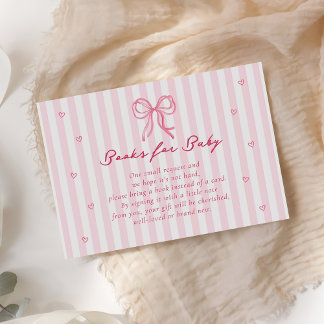 Pink Bow Little Sweetheart Books for Baby Card
