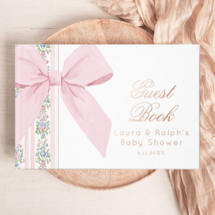Pink Bow Love Shack Baby coquette Baby Shower Foil Guest Book