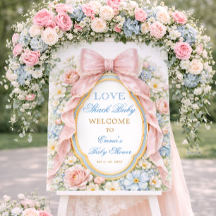 Pink Bow Love Shack Baby Girl Shower Welcome Foam Board