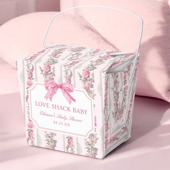 Pink Bow Love Shack Baby Shower Favors Favor Boxes (Creator Uploaded)