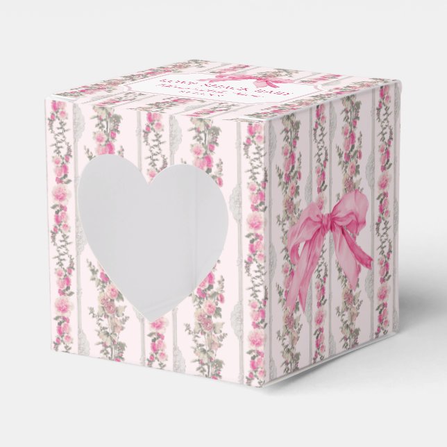 Pink Bow Love Shack Baby Shower GIft Favor Boxes (Front Side)