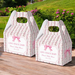 Pink Bow Love Shack Baby Shower Girl Favor Boxes