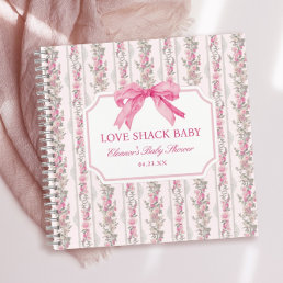 Pink Bow Love Shack Baby Shower Guestbook Notebook