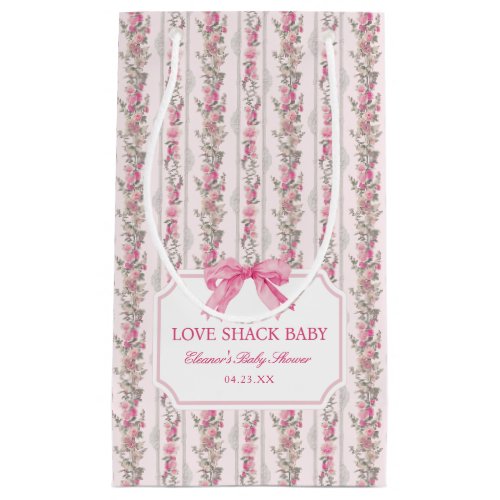 Pink Bow Love Shack Baby Shower Small Gift Bag
