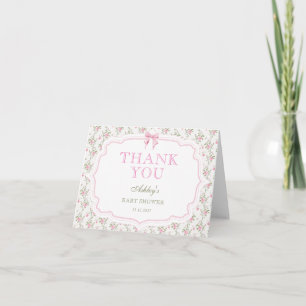 Pink Bow Love Shack Cute Baby Shower Thank You