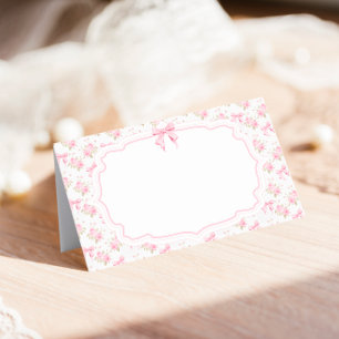 Pink Bow Love Shack Elegant Place Card